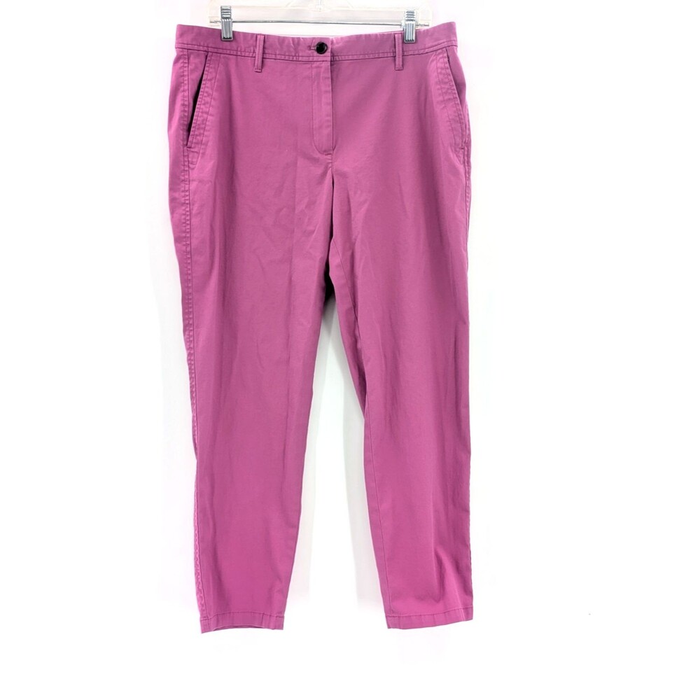 Talbots Relaxed Chino Pink Fuchsia Cotton Mid Rise Pants Size 12 36"x29"